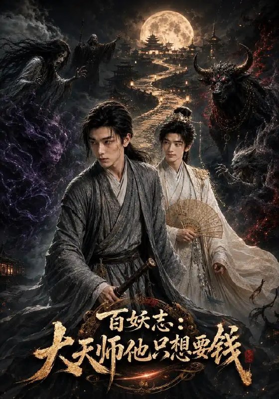 名称：百妖志：大天师他只想要钱&百妖志大天师他只想要钱（81集）AI短剧描述：《百妖志》载尽世间妖魅，大天师一袭玄衣游走阴阳