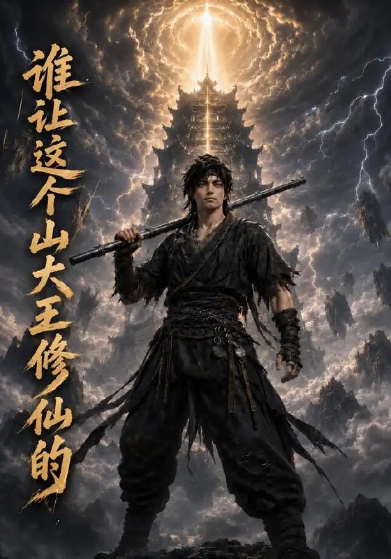 名称：谁让这个山大王修仙的（51集）AI短剧描述：云深雾锁的莽苍山巅，本该啸聚山林的山大王，竟执起断剑叩问仙途