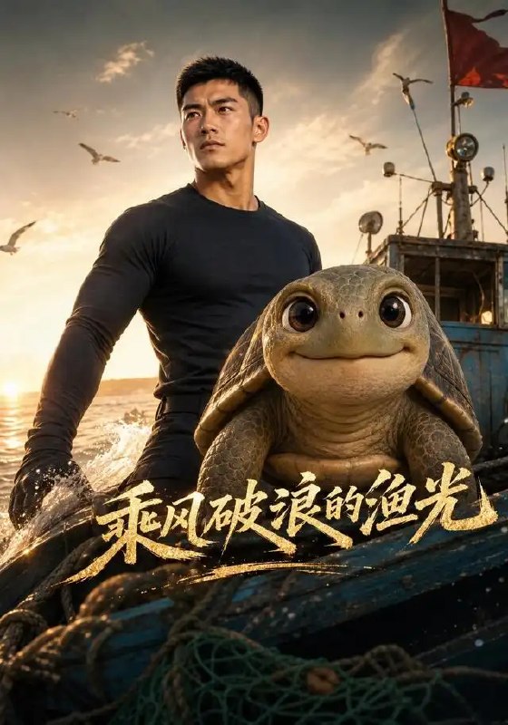 名称：乘风破浪的渔光（42集）AI短剧描述：海浪轻吻礁石，渔光在晨曦中碎成星子