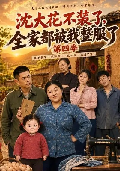 名称：沈大花不装了，全家都被我整服了第四季&沈大花不装了全家都被我整服了第四季（58集）AI短剧描述：沈大花褪去伪装，锋芒毕露，昔日刁难她的家人终在她的智慧与果决前俯首