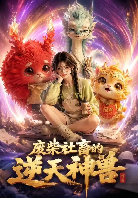 名称：废柴社畜的逆天神兽（24集）AI短剧描述：加班猝死的社畜林野，魂穿异世废柴之躯，掌心竟意外觉醒上古神兽契约