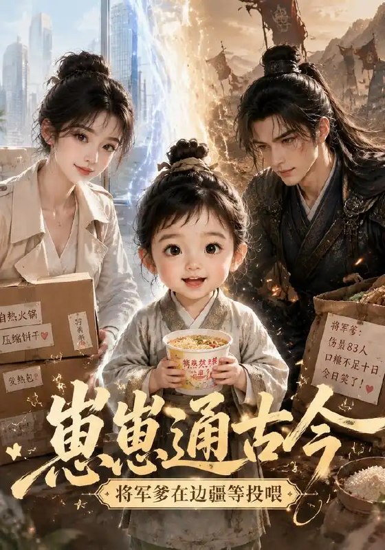 名称：崽崽通古今，将军爹在边疆等投喂&崽崽通古今将军爹在边疆等投喂（118集）AI短剧描述：时空裂隙悄然开启，现代萌崽与古代将军爹缔结奇缘