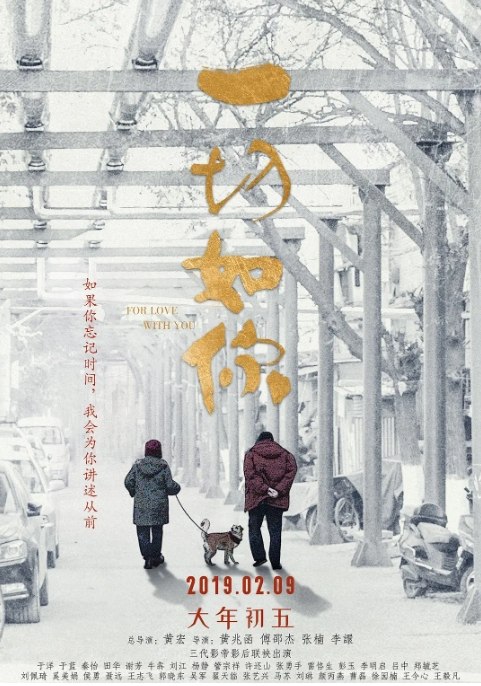 名称：国内电影 剧情 / 家庭《一切如你》（2019）豆瓣评分7.4描述：导演: 黄宏 / 黄兆函 / 傅绍杰 / 张楠 / 李譞主演: 于蓝 / 于洋 / 秦怡 / 田华 / 谢芳类型: 剧情 / 家庭制片国家/地区: 中国大陆上映日期: 2019-09-12(中国大陆)片长: 85分钟链接：🔗夸克：
