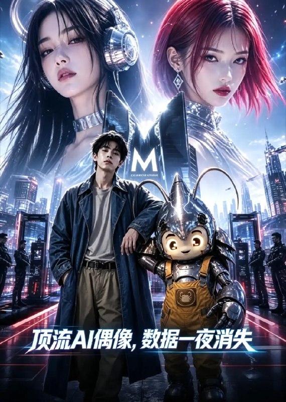 名称：顶流AI偶像，数据一夜消失&顶流AI偶像数据一夜消失（24集）AI短剧描述：当顶流AI偶像的代码在深夜骤然清零，虚拟世界的星光瞬间坠入数据荒原