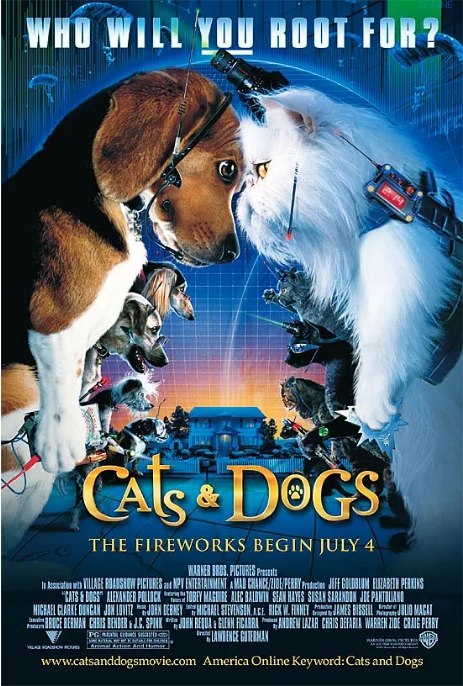 名称：美国电影《猫狗大战》（1-3部）（2001-2020）喜剧 / 动作 / 冒险 豆瓣6.9描述：导演: 劳伦斯·哥特曼主演: 杰夫·高布伦 / 伊丽莎白·珀金斯 / 米瑞安·玛格莱斯 / 弗兰克·C·特纳 / 吉莲·芭伯 / 更多…类型: 喜剧 / 动作 / 冒险制片国家/地区: 美国 / 澳大利亚上映日期: 2001-07-04(美国)片长: 87 分钟链接：🔗夸克：