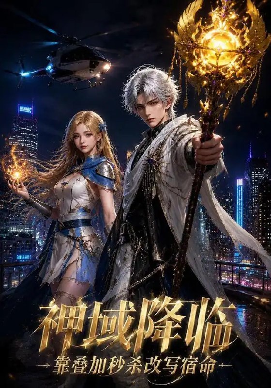 名称：神域降临靠叠加秒杀改写宿命（155集）AI短剧描述：诸天神域降临，人间秩序崩塌，宿命如铁幕笼罩众生