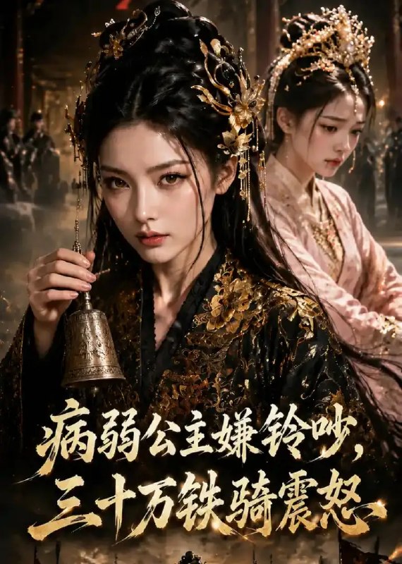 名称：病弱公主嫌铃吵，三十万铁骑震怒&病弱公主嫌铃吵三十万铁骑震怒（64集）AI短剧描述：风动檐铃扰清梦，病弱公主蹙眉低斥