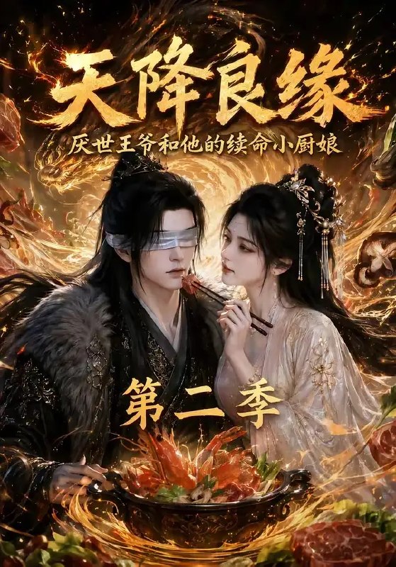 名称：天降良缘：厌世王爷和他的续命小厨娘第二季&天降良缘厌世王爷和他的续命小厨娘第二季（124集）AI短剧描述：前世她是救他一命的孤女，今生化作小厨娘，以烟火暖他厌世之心