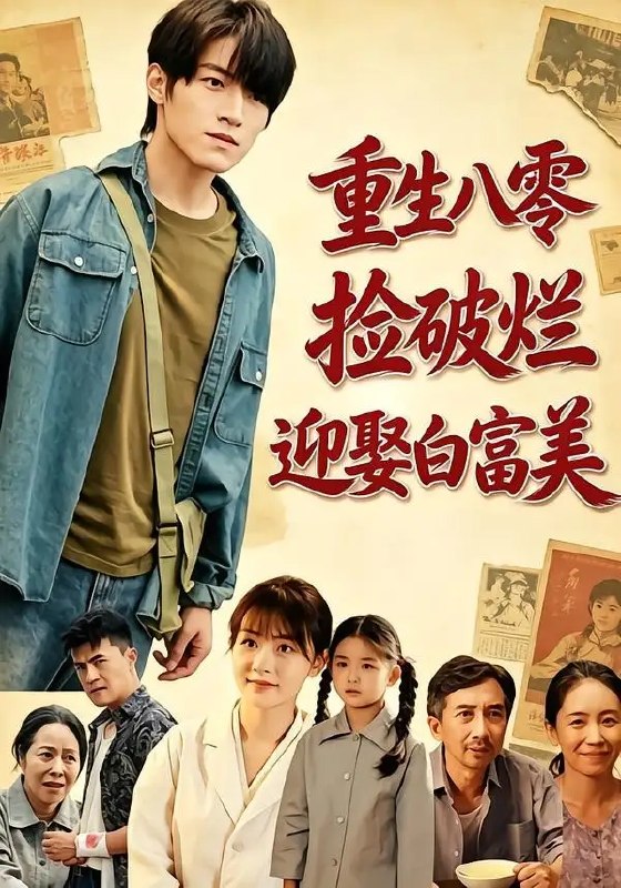 名称：重生八零，捡破烂迎娶白富美（80集）张宇轩&李慧敏描述：重生八零，张宇轩携前世记忆归来，褪去怯懦，以捡破烂为起点，在烟火巷弄里重拾人生