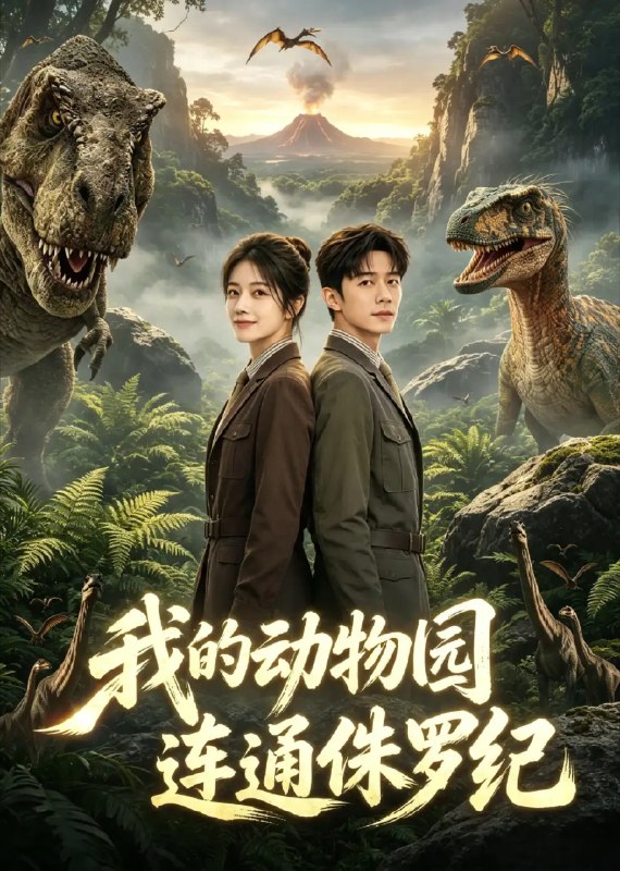 名称：我的动物园连通侏罗纪（25集）AI短剧描述：当城市边缘的动物园意外连通侏罗纪秘境，霸王龙的低吟撞碎暮色，翼龙掠过云层投下远古的影