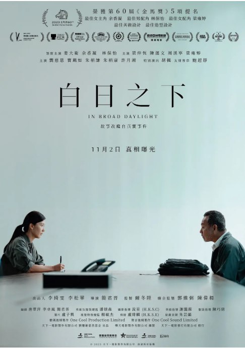 名称：香港电影《白日之下》（2023）描述：导演: 简君晋主演: 姜大卫 / 余香凝 / 林保怡 / 梁仲恒 / 陈湛文 / 更多…类型: 剧情 / 犯罪制片国家/地区: 中国香港上映日期: 2024-04-12(中国大陆) / 2023-11-02(中国香港) / 2023-06-11(上海国际电影节)片长: 106分钟链接：🔗夸克：