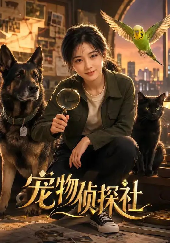 名称：宠物侦探社（53集）AI短剧描述：霓虹都市里，藏着一座无声的“宠物侦探社”