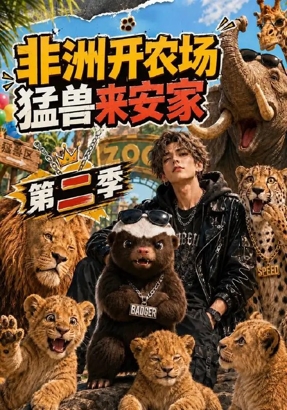 名称：非洲开农场，猛兽来安家第二季&非洲开农场猛兽来安家第二季（75集）AI短剧描述：撒哈拉的风掠过金合欢树梢，第二季的非洲农场再掀生命奇遇