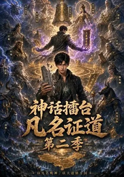 名称：神话擂台，凡名证道第二季&神话擂台凡名证道第二季（30集）AI短剧描述：当凡名再临神话擂台，诸神虚影在星穹下震颤