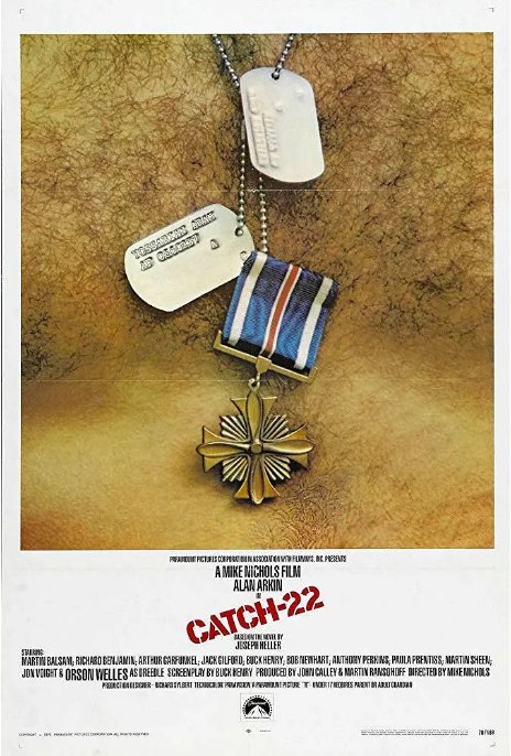 名称：美国电影《第二十二条军规》（1970）描述：导演: 迈克·尼科尔斯主演: 艾伦·阿金 / 马丁·鲍尔萨姆 / 理查德·本杰明 / 阿特·加芬克尔 / 杰克·吉尔福德 / 更多…类型: 喜剧 / 战争制片国家/地区: 美国上映日期: 1970-06-24片长: 122 分钟链接：🔗夸克：