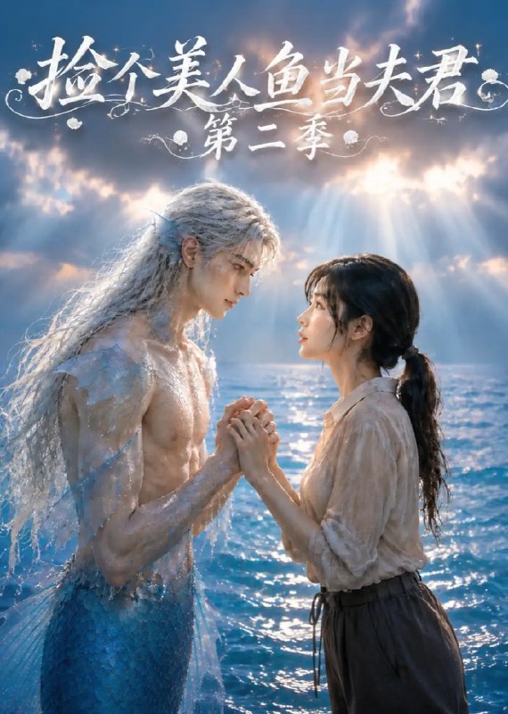 名称：捡个美人鱼当夫君第二季（78集）AI短剧描述：海浪轻吻礁石，失忆的美人鱼夫君再度闯入她的世界