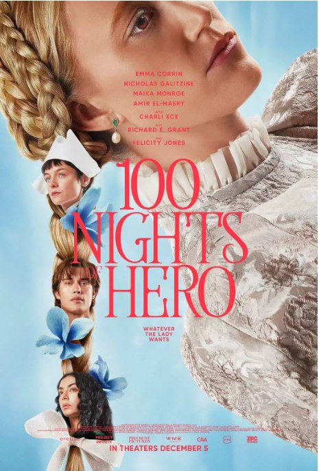 名称：英国电影《英雄百夜》（2025）描述：导演: 朱莉娅·杰克曼主演: 艾玛·科林 / 麦卡·梦露 / 尼古拉斯·加利齐纳 / 埃米尔·艾尔-马斯里 / 查莉XCX / 更多…类型: 爱情 / 同性 / 奇幻制片国家/地区: 英国上映日期: 2025-09-06(威尼斯电影节) / 2025-12-05(美国)片长: 90分钟链接：🔗夸克：