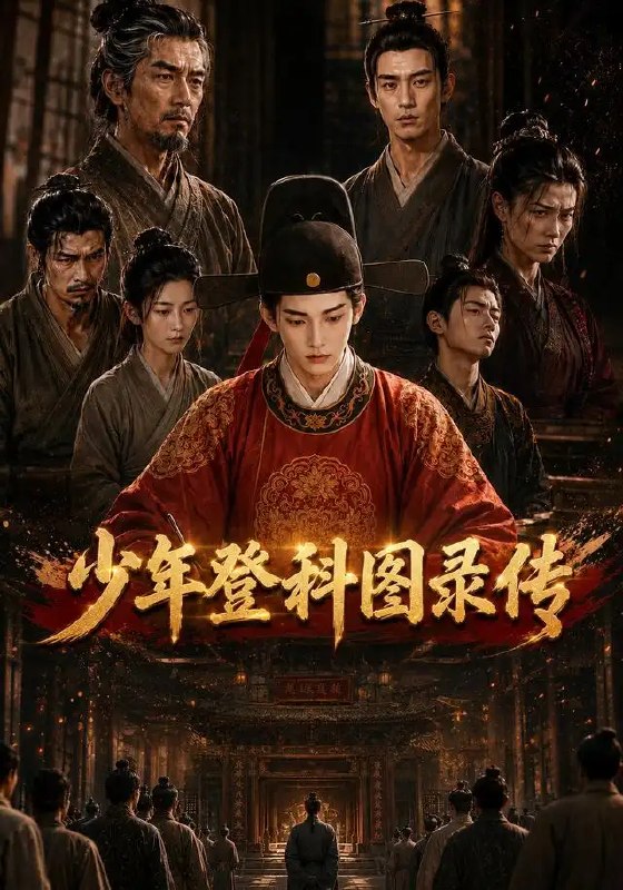 名称：少年登科图录传（96集）AI短剧描述：寒门少年执笔为剑，于AI重构的科举幻境中披荆斩棘