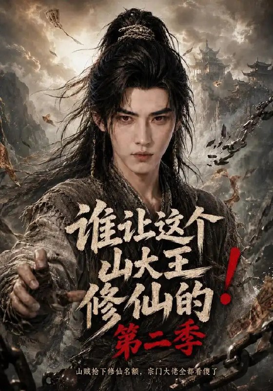 名称：谁让这个山大王修仙的！第二季&谁让这个山大王修仙的第二季（50集）AI短剧描述：山风卷过云崖，那个曾搅动修仙界的山大王，带着一身野气与未凉的执念，再踏仙途