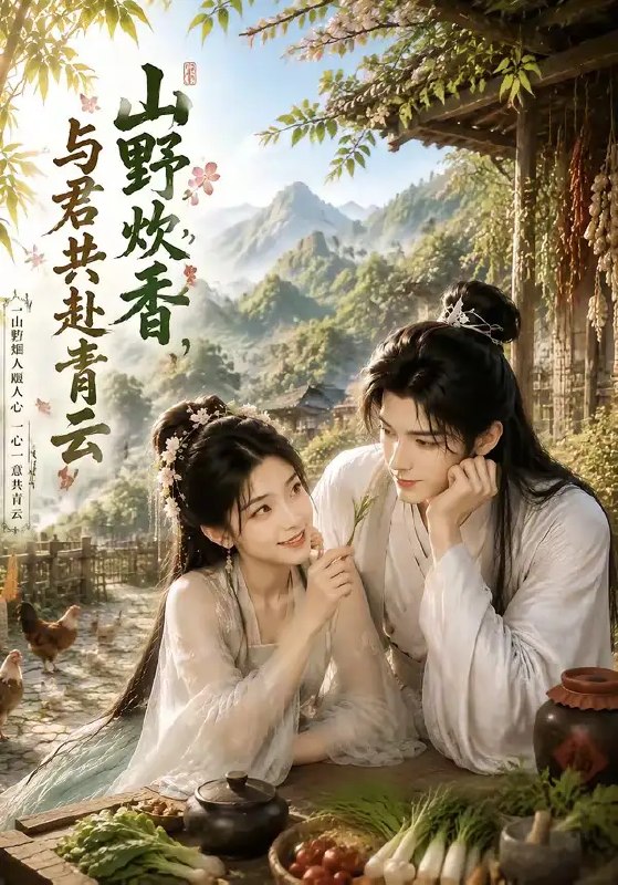 名称：山野炊香，与君共赴青云&山野炊香与君共赴青云（55集）AI短剧描述：炊烟漫过青峦，她守着山野小店烹煮人间烟火，他携青云之志踏露而来