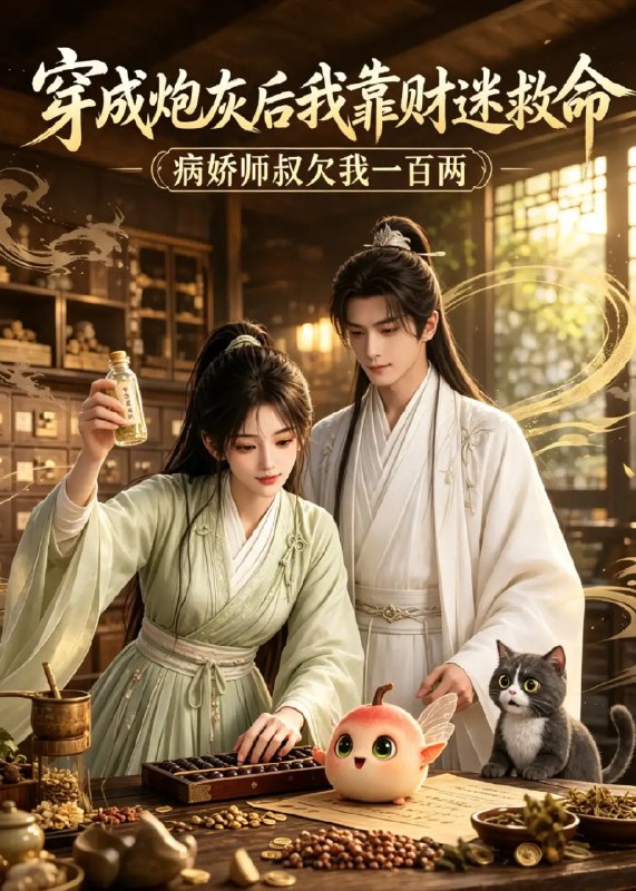 名称：穿成炮灰后我靠财迷救命（61集）AI短剧描述：意外穿进古早虐文，她成了活不过三集的炮灰庶女
