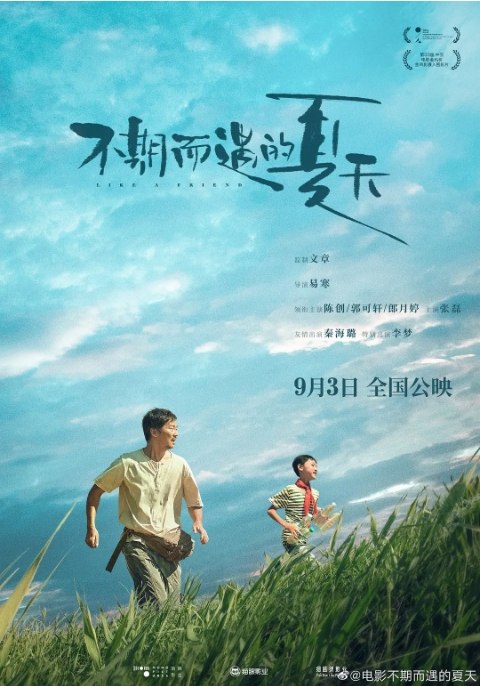名称：国内电影 剧情 / 喜剧《不期而遇的夏天》 (2020) 豆瓣评分6.7描述：导演: 易寒主演: 陈创 / 郭可轩 / 郎月婷 / 张磊 / 欧阳招娣类型: 剧情 / 喜剧制片国家/地区: 中国大陆上映日期: 2021-09-03(中国大陆) / 2020-10-15(平遥国际电影展)片长: 106分钟链接：🔗夸克：