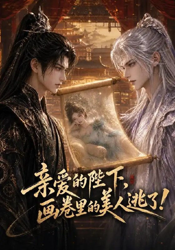 名称：亲爱的陛下，画卷里的美人逃了！&亲爱的陛下画卷里的美人逃了（110集）AI短剧描述：丹青妙笔绘惊鸿，画卷深处竟藏灵