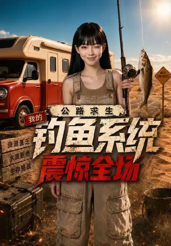 名称：公路求生，我的钓鱼系统震惊全场&公路求生我的钓鱼系统震惊全场（63集）AI短剧描述：末日公路蔓延无尽荒芜，顾辰却于废途执竿垂钓