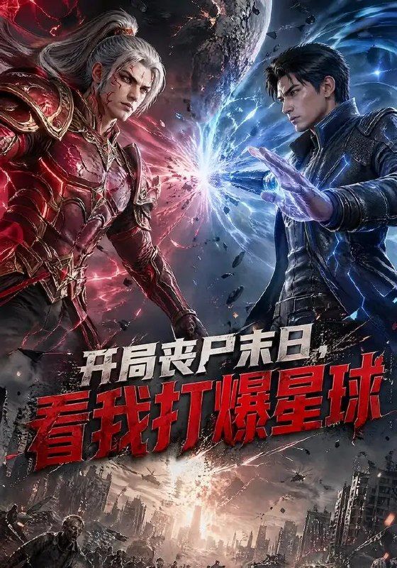 名称：开局丧尸末日，看我打爆星球&开局丧尸末日看我打爆星球（60集）AI短剧描述：当丧尸潮撕裂文明帷幕，末日废墟中，他攥紧异能锋芒，以孤勇为刃劈开黑暗迷雾