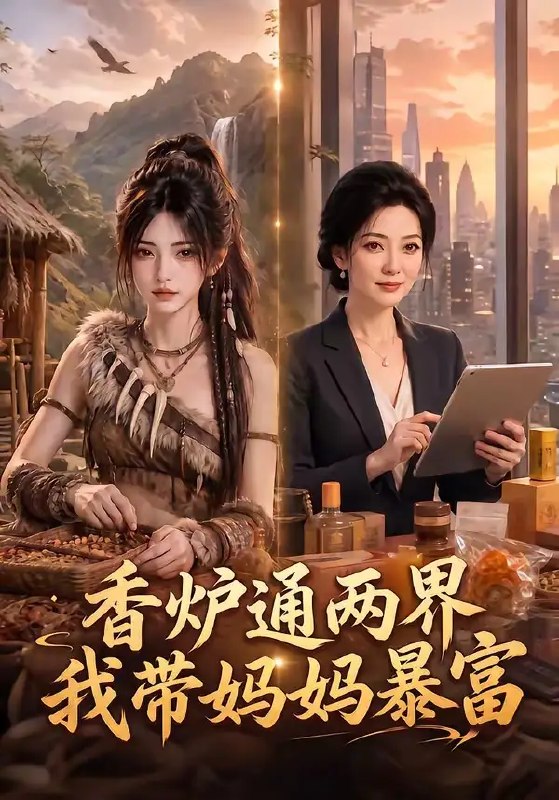 名称：香炉通两界，我带妈妈暴富&香炉通两界我带妈妈暴富（61集）AI短剧描述：青烟袅袅处，香炉竟成两界枢纽