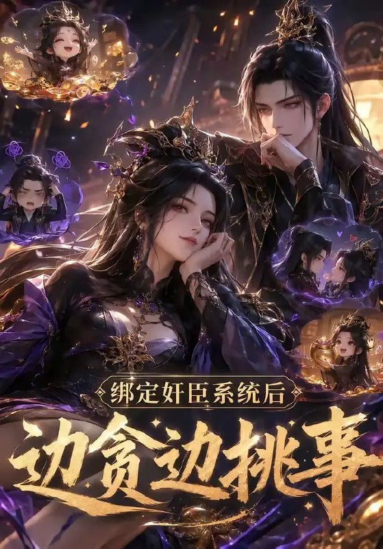 名称：绑定奸臣系统后边贪边挑事（98集）AI短剧描述：朝堂暗流涌动，她意外绑定奸臣系统，从此在权谋漩涡中步步为营