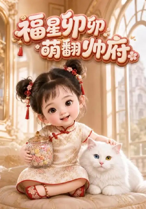 名称：福宝卯卯，萌翻帅府&福宝卯卯萌翻帅府（64集）AI短剧描述：乱世深宅，铁血帅府本是风云暗涌之地，却因福宝卯卯的意外闯入，漾起层层温柔涟漪