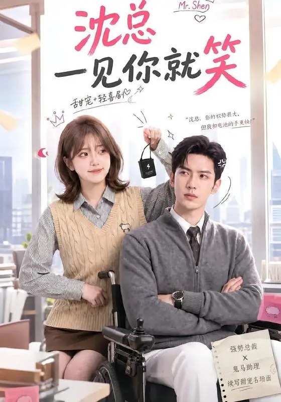 名称：沈总一见你就笑（110集）AI短剧描述：沈总素来冷峻如霜，却在遇见她的瞬间，眉眼化开春水