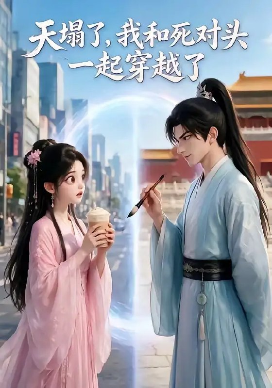 名称：天塌了，我和死对头一起穿越了&天塌了我和死对头一起穿越了（71集）AI短剧描述：浩渺星河倾覆，现代死对头竟共坠异世风云