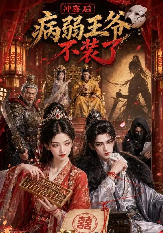 名称：冲喜后病弱王爷不装了（69集）AI短剧描述：红烛高照，她奉旨冲喜，嫁入王府