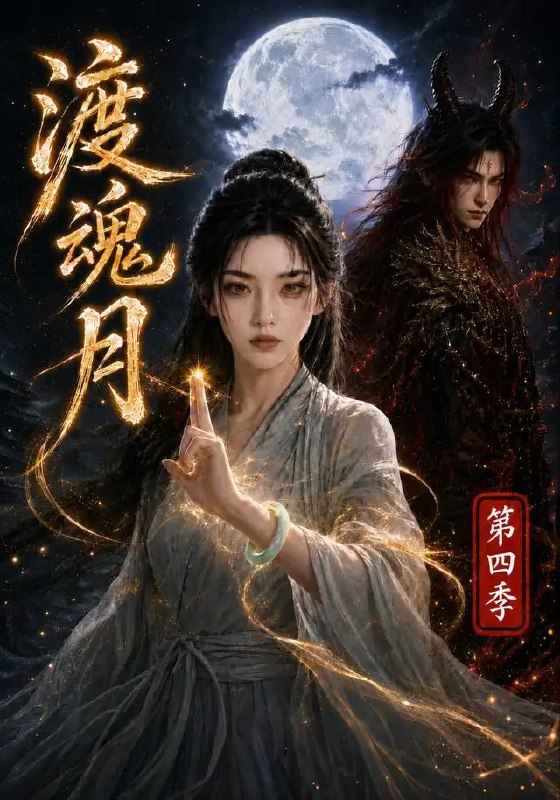 名称：渡魂月第四季（84集）AI短剧描述：月隐星沉，渡魂船再启幽途
