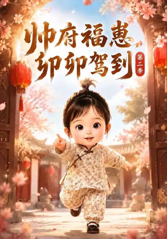 名称：帅府福崽，卯卯驾到第三季&帅府福崽卯卯驾到第三季（75集）AI短剧描述：萌趣福崽卯卯携春意再临帅府，软萌却藏着通透灵性，以稚子初心撞破深宅迷雾，在亲缘羁绊与世事微澜中，织就一段暖愈又清欢的治愈日常