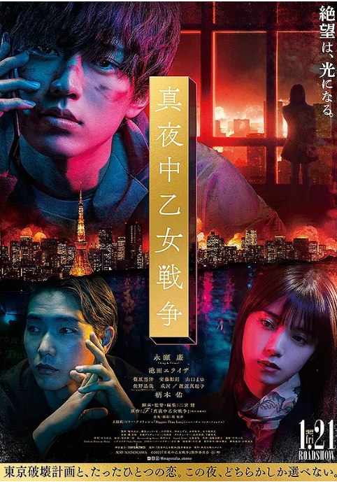 名称：日本电影《午夜少女大战》（2022）描述：导演: 二宫健主演: 永濑廉 / 池田依来沙 / 柄本佑 / 渡边真起子类型: 剧情制片国家/地区: 日本上映日期: 2022-01-21(日本)片长: 113分钟链接：🔗夸克：