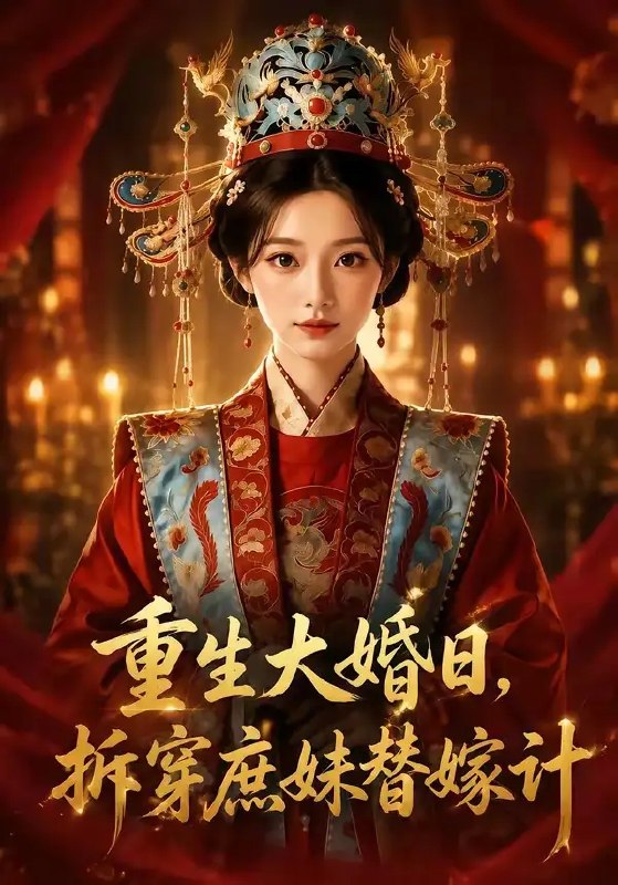 名称：重生大婚日，拆穿庶妹替嫁计&重生大婚日拆穿庶妹替嫁计（49集）AI短剧描述：前世大婚日，她惨死在庶妹与渣男的算计中，满门覆灭