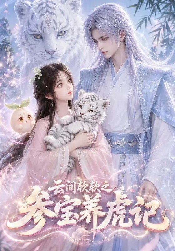 名称：云间软软之参宝养虎记（62集）AI短剧描述：云霭深处，软软误入灵山，拾得一枚千年参宝，却意外唤醒沉睡的幼虎