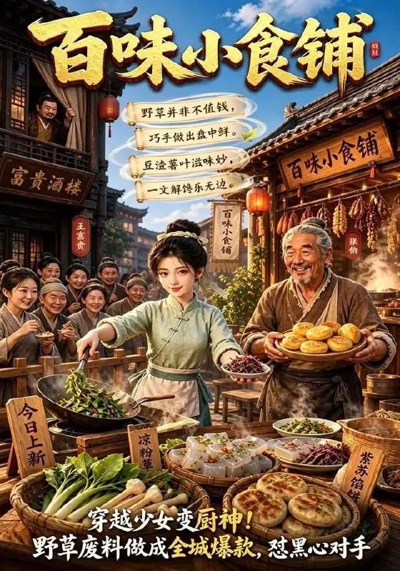 名称：百味小食铺（32集）漫剧描述：烟火深处，百味成诗