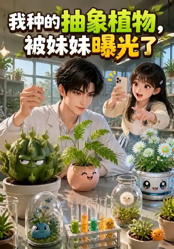 名称：我种的抽象植物，被妹妹曝光了&我种的抽象植物被妹妹曝光了（83集）AI短剧描述：当园艺师的哥哥在阳台种下不可名状的“抽象植物”，藤蔓竟缠绕着旧时光的秘密