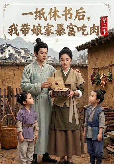名称：一纸休书后，我带娘家暴富吃肉第三季&一纸休书后我带娘家暴富吃肉第三季（91集）AI短剧描述：褪去前尘枷锁，她执笔为刃，以智谋重绘命运经纬