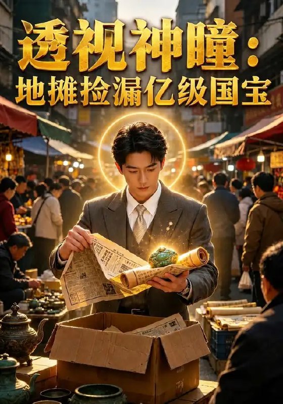 名称：透视神瞳：地摊捡漏亿级国宝&透视神瞳地摊捡漏亿级国宝（45集）AI短剧描述：他是蛰伏市井的落魄青年，却意外觉醒透视神瞳