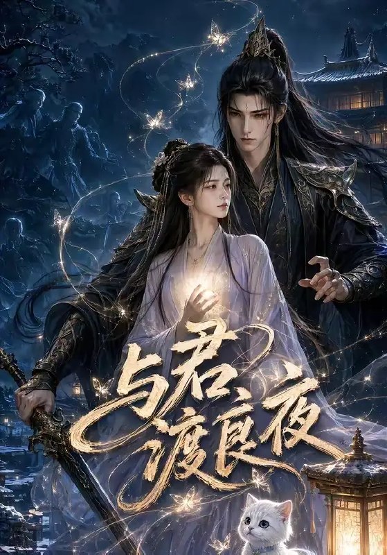 名称：与君渡良夜（53集）AI短剧描述：月落霜阶，她携AI记忆碎片穿越千年，在古风王朝与命定之人重逢