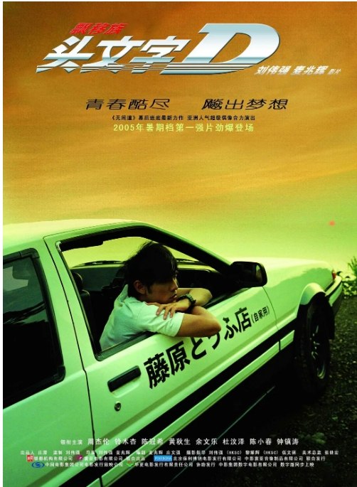 名称：香港电影《头文字 D》（2005）描述：导演: 刘伟强 / 麦兆辉主演: 周杰伦 / 陈冠希 / 黄秋生 / 杜汶泽 / 铃木杏 / 更多…类型: 剧情 / 动作制片国家/地区: 中国香港 / 日本上映日期: 2005-06-23(中国大陆/中国香港) / 2005-06-19(北京首映)片长: 109分钟链接：🔗夸克：