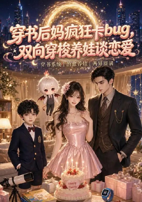 名称：穿书后妈疯狂卡bug，双向穿梭养娃谈恋爱&穿书后妈疯狂卡bug双向穿梭养娃谈恋爱（40集）AI短剧描述：穿书成恶毒后妈，我执棋破局，在现实与书中世界双向穿梭，卡着剧情bug改写命运