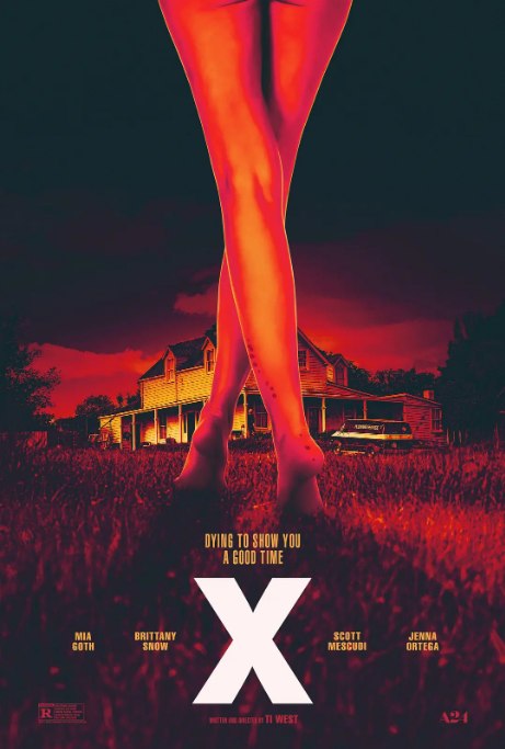 名称：美国电影《X》（2022）描述：导演: 缇·威斯特主演: 米娅·高斯 / 詹娜·奥尔特加 / 布里特妮·斯诺 / 卡迪小子 / 马丁·亨德森 / 更多…类型: 悬疑 / 惊悚 / 恐怖制片国家/地区: 美国 / 加拿大上映日期: 2022-03-13(西南偏南电影节) / 2022-03-18(美国)片长: 105分钟链接：🔗夸克：