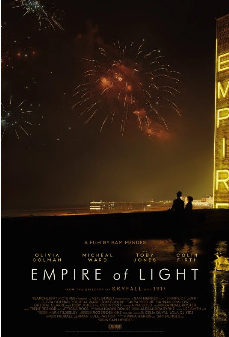 名称：英国电影《光之帝国》（2022）描述：导演: 萨姆·门德斯主演: 奥利维娅·科尔曼 / 迈克尔·沃德 / 科林·费尔斯 / 托比·琼斯 / 汤姆·布鲁克 / 更多…类型: 剧情 / 爱情制片国家/地区: 英国 / 美国上映日期: 2022-09-03(特柳赖德电影节) / 2022-12-09(美国)片长: 115分钟链接：🔗夸克：