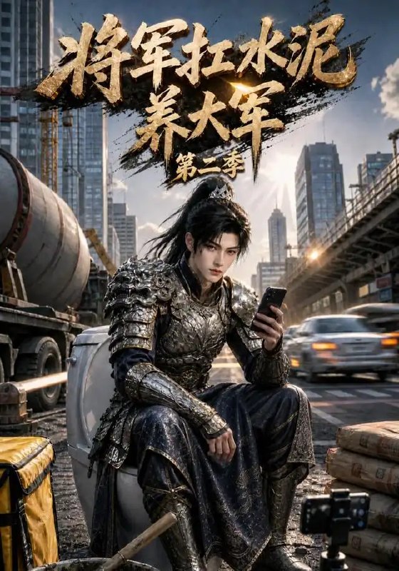名称：将军扛水泥养大军第二季（116集）AI短剧描述：铁甲未寒，将军卸甲归田，却以凡躯扛水泥，在尘灰中撑起家国脊梁